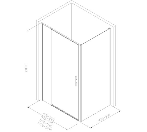 Душевой уголок Allen Brau Priority 90x100 3.31026.BA + 3.31047.BA серебро браш