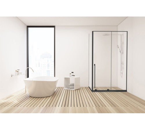 Душевой уголок Allen Brau Fantasy 150x80 3.11009.31 + 3.11012.31 черный матовый